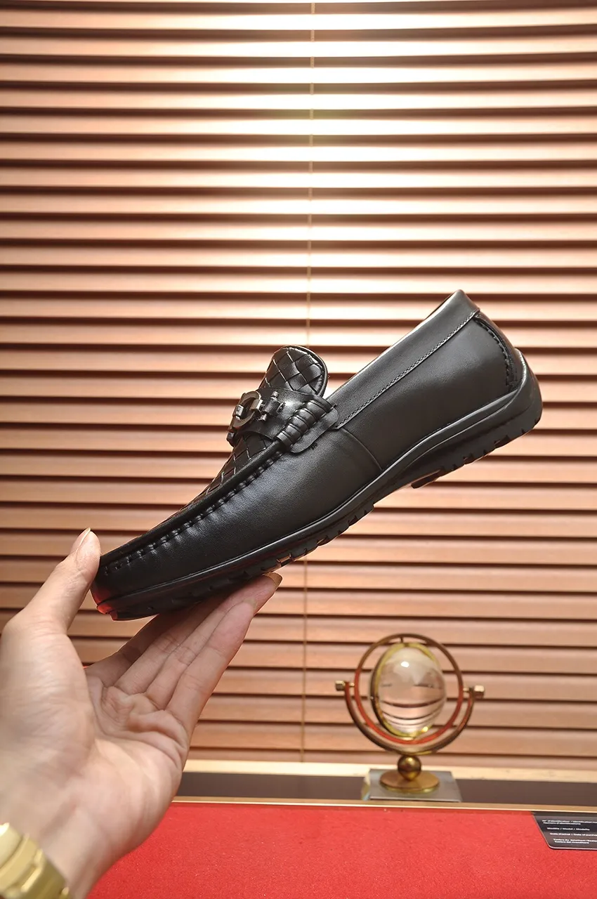 Men's shoes 💰500💶[Ferragamo/Ferragamo] The latest model in the counter. Original imported open-sided high-quality cowhide hand-woven + imported 🐂 cowhide + original luxury metal buckle + original combination outsole. Comparison without pressure 38--44🎉